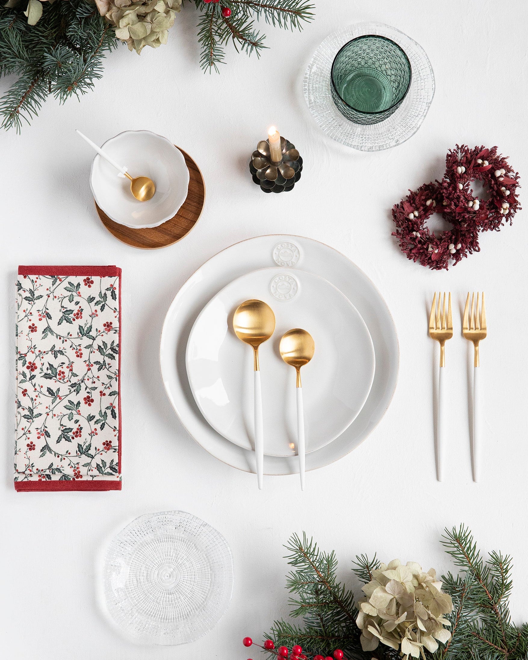 Cubertería 4 piezas Cutipol Goa White Gold