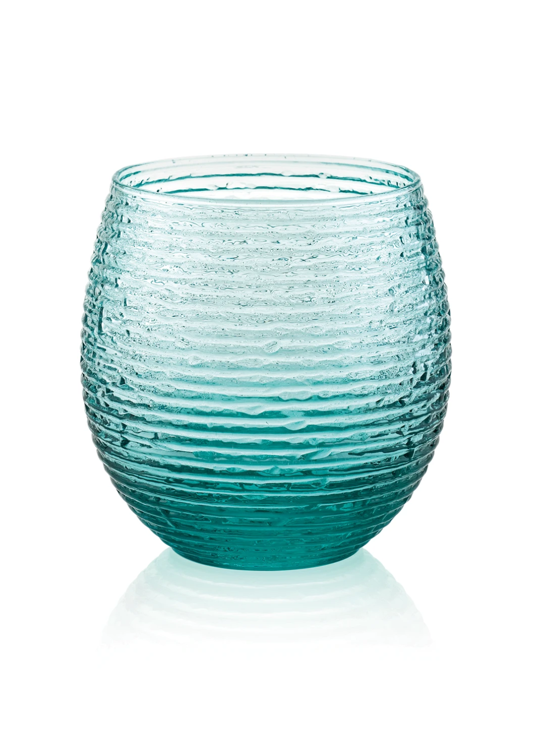 Set 6 glasses+ Jug Reeded Turquoise