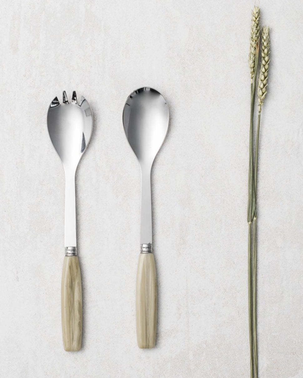 Salad Serving Set Djembe Horn