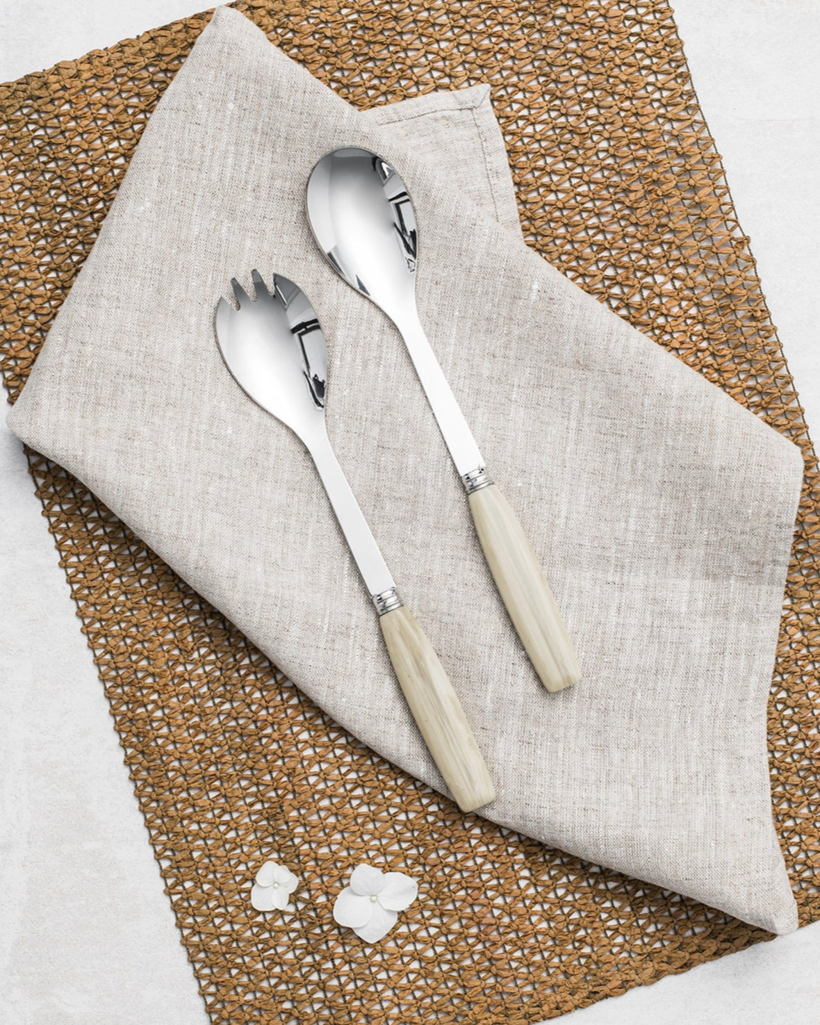 Salad Serving Set Djembe Horn