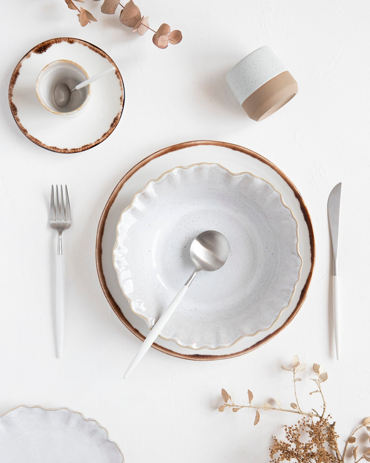 Cubertería 4 piezas Cutipol Goa White