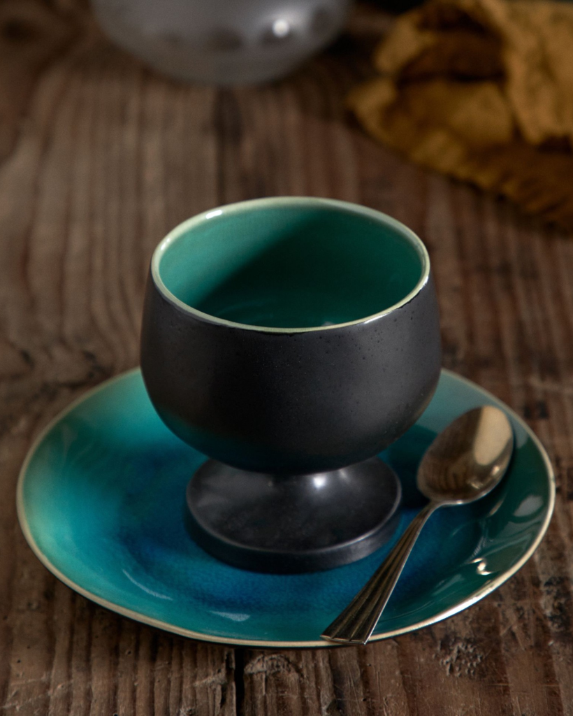 Footed Bowl Riviera Blue